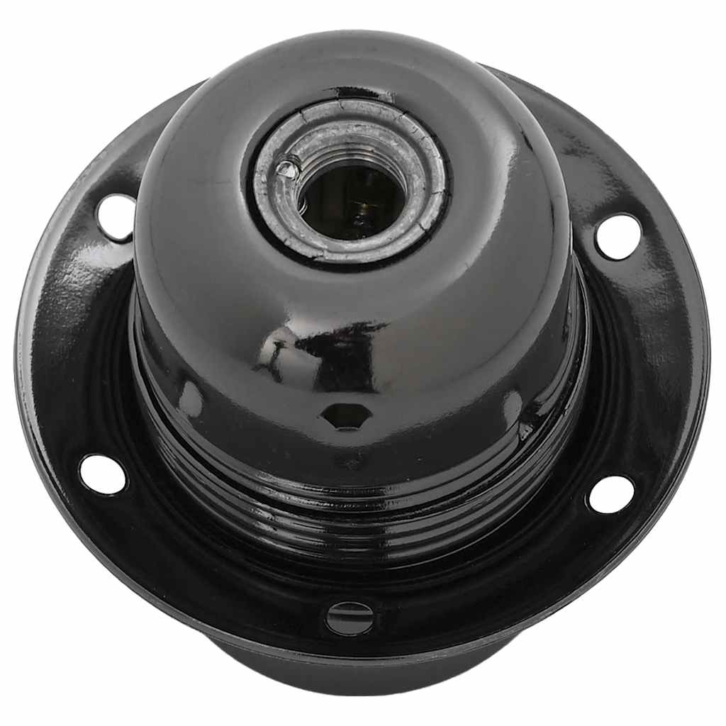 Casquilhos de lâmpadas 2 pcs Preto brilhante E27