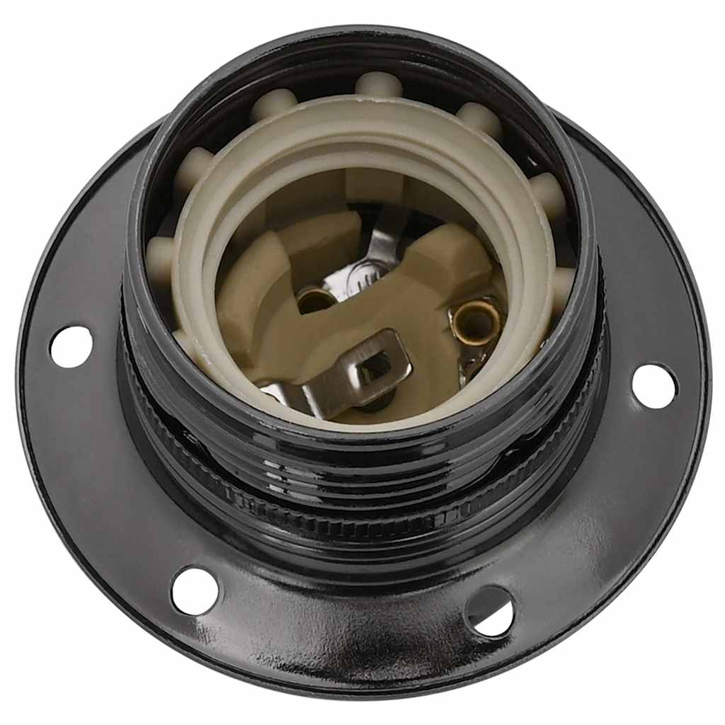 Casquilhos de lâmpadas 2 pcs Preto brilhante E27