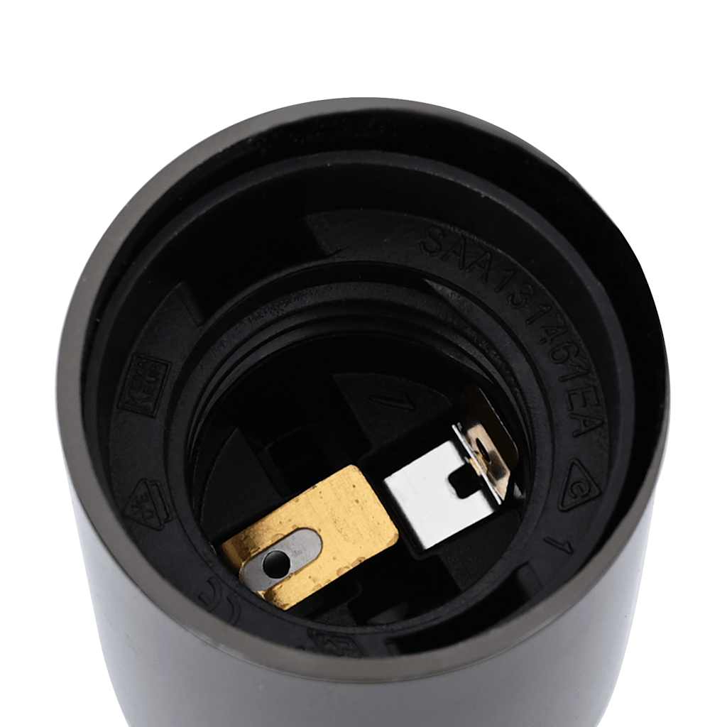 Casquilhos de lâmpadas 2 pcs Preto brilhante E27