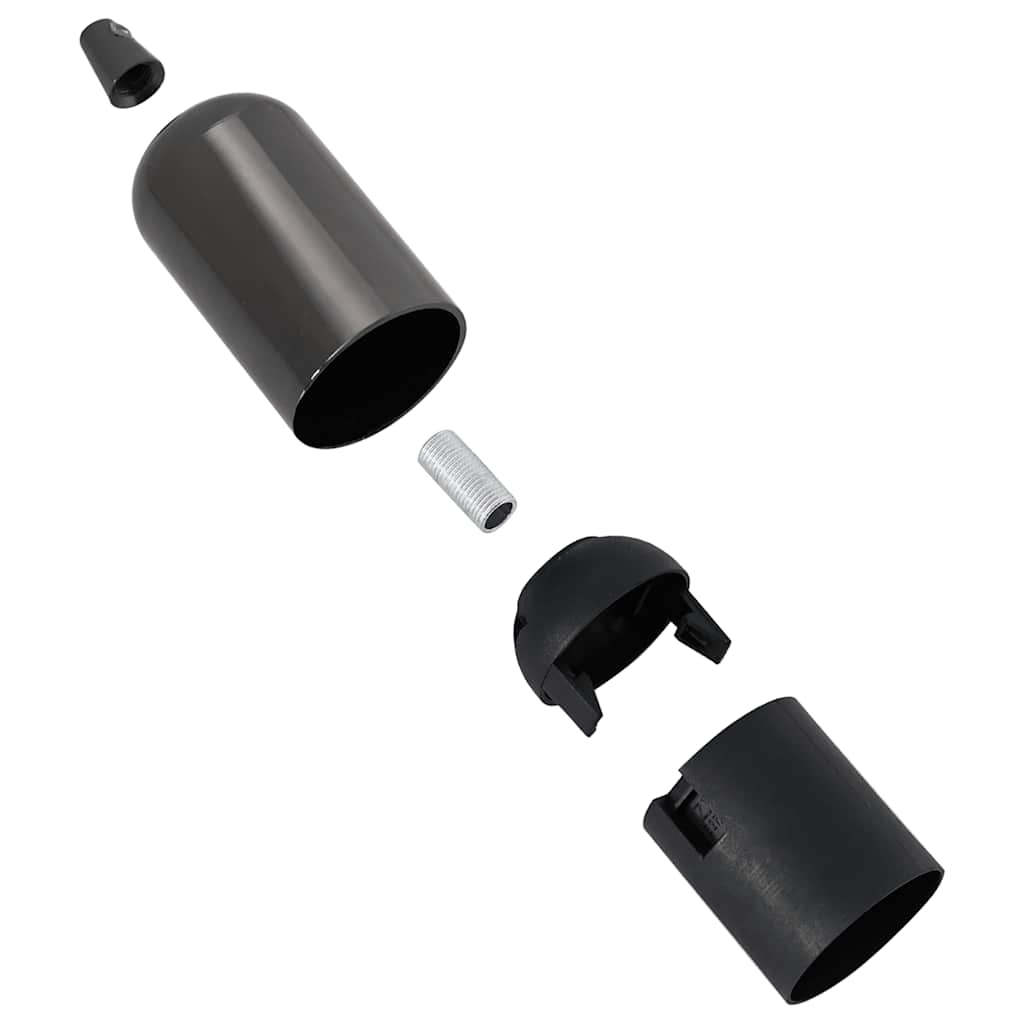 Casquilhos de lâmpadas 2 pcs Preto brilhante E27