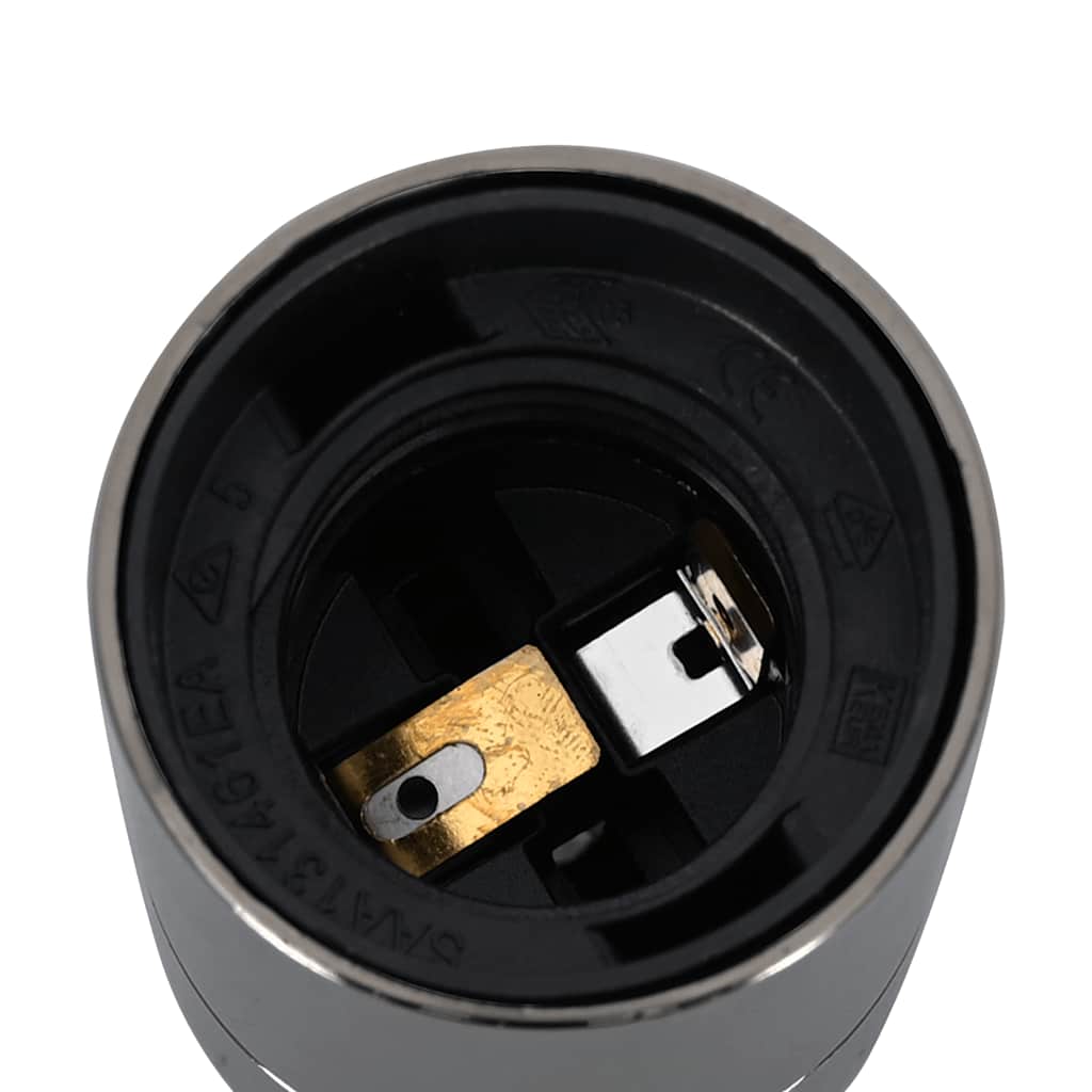 Casquilhos de lâmpadas 2 pcs Preto brilhante E27