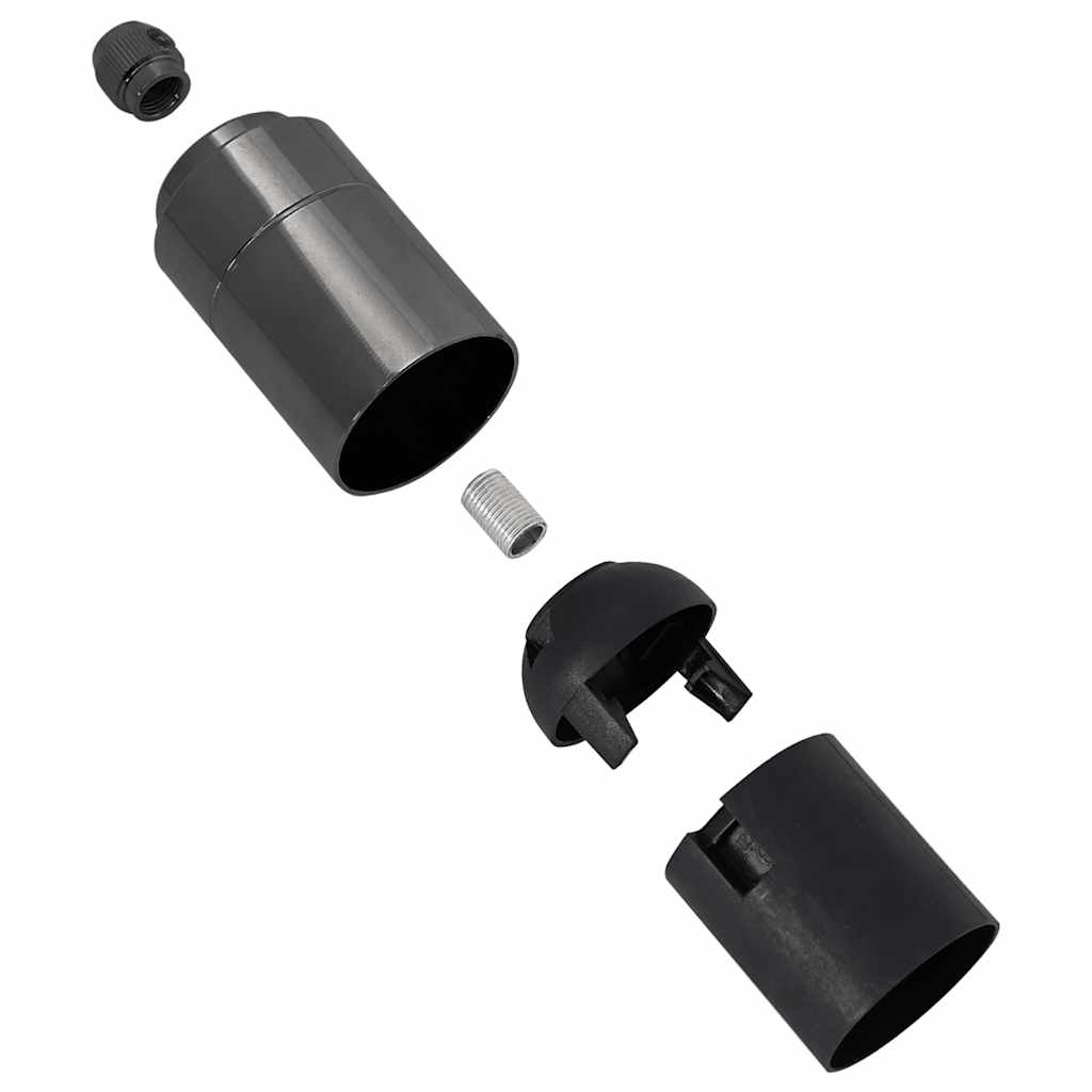 Casquilhos de lâmpadas 2 pcs Preto brilhante E27