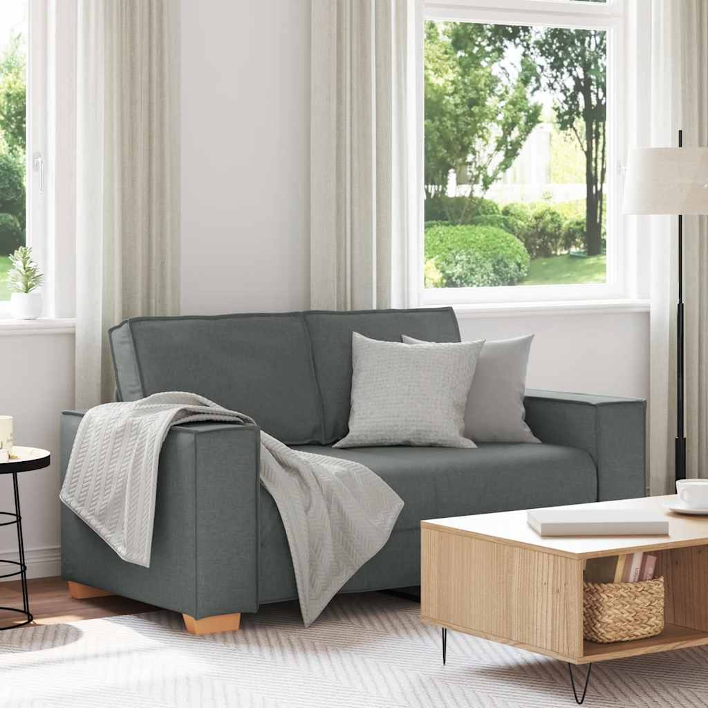 Sofá de 2 lugares cinza escuro 120 cm tecido