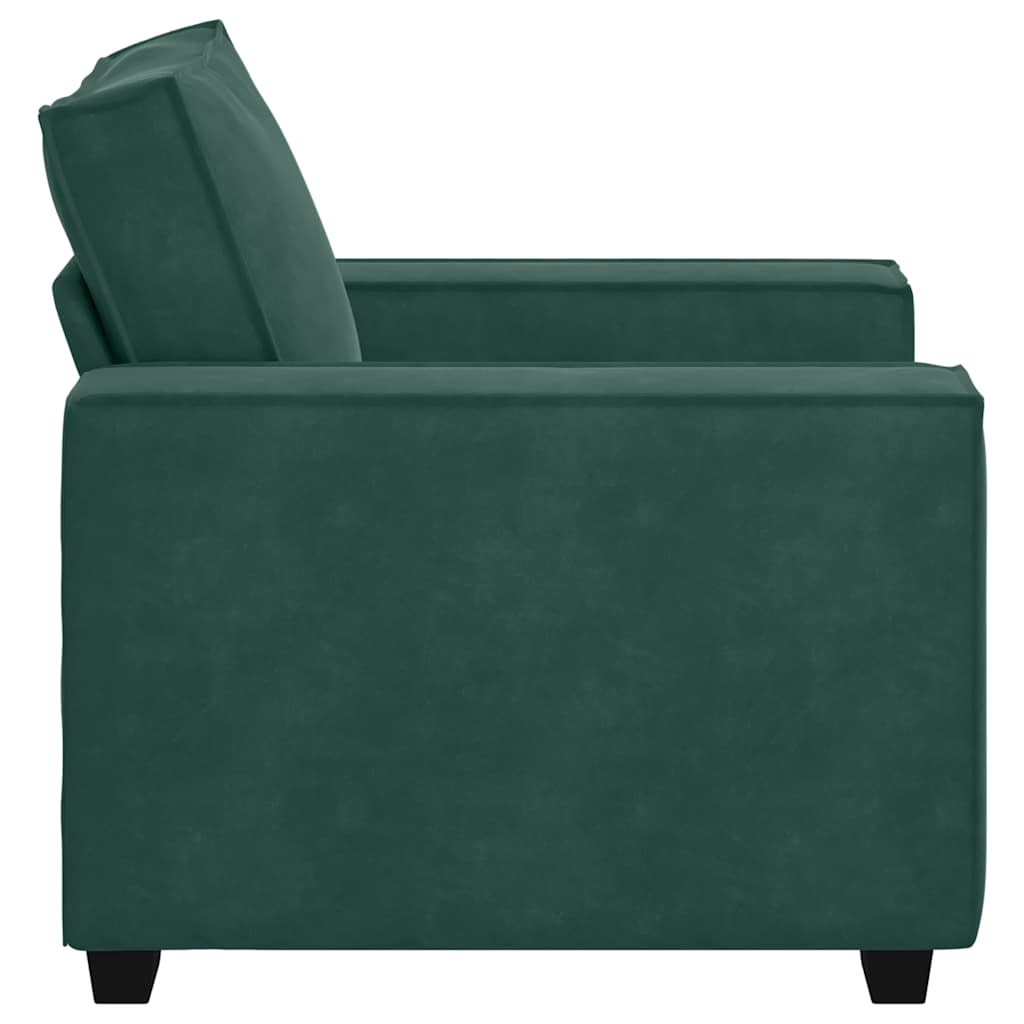 Poltrona 60 cm veludo verde-escuro