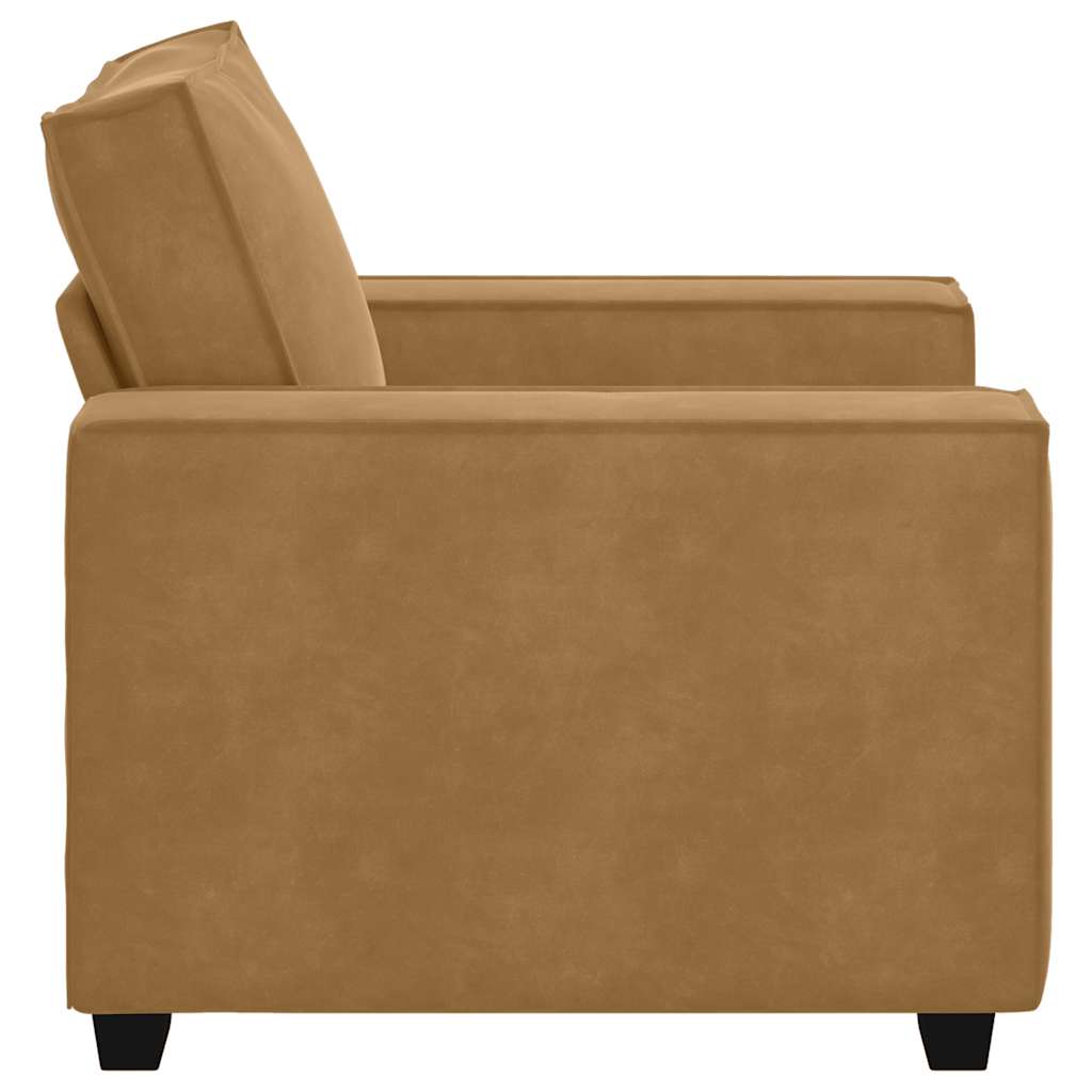 Poltrona 60 cm veludo castanho