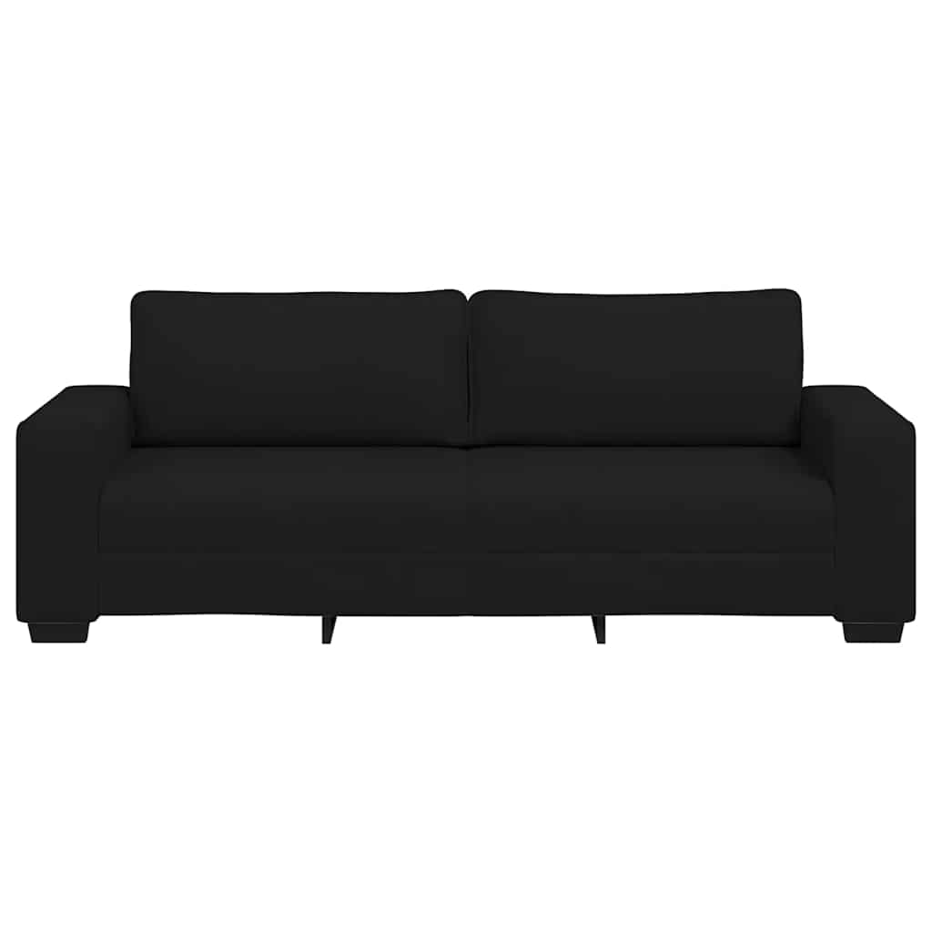 Sofá de 3 lugares tecido 180 cm preto