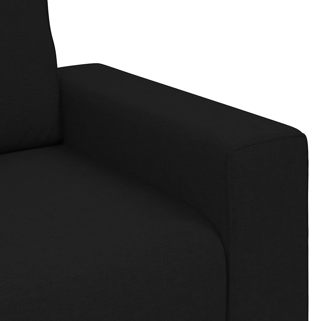 Sofá de 3 lugares tecido 180 cm preto
