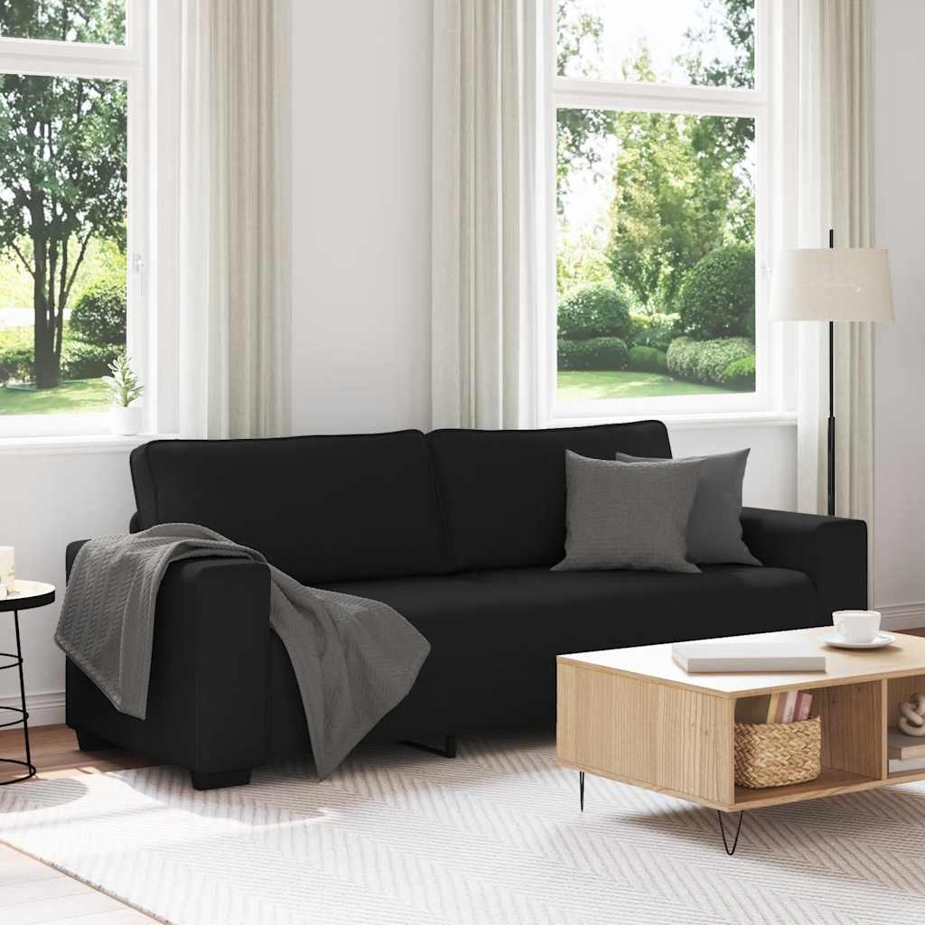 Sofá de 3 lugares tecido 180 cm preto