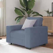 Poltrona tecido corduroy 60 cm azul