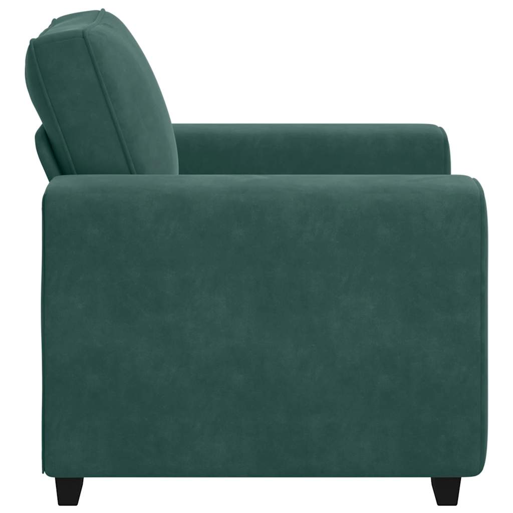 Poltrona 60 cm veludo verde-escuro