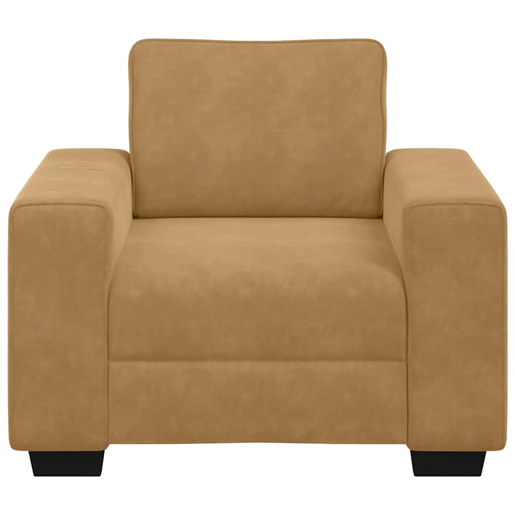 Poltrona 60 cm veludo castanho