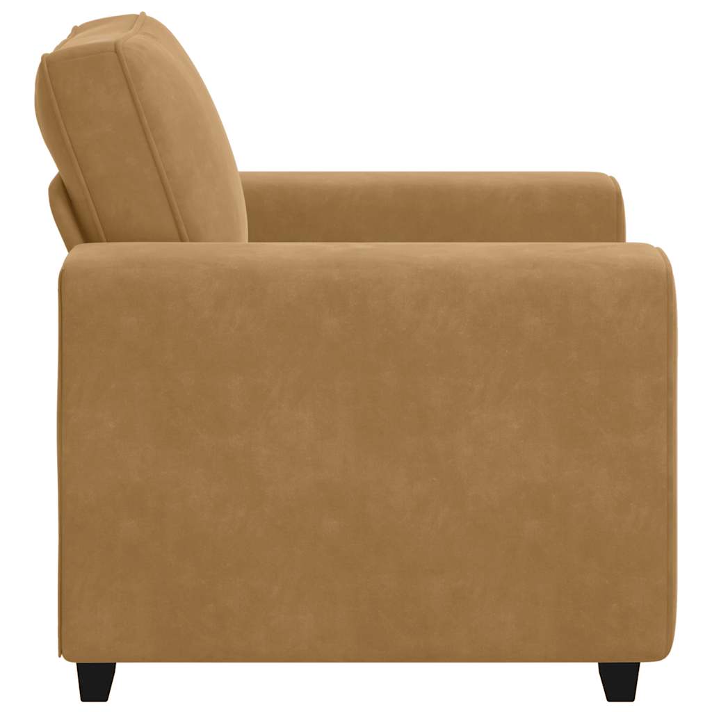 Poltrona 60 cm veludo castanho
