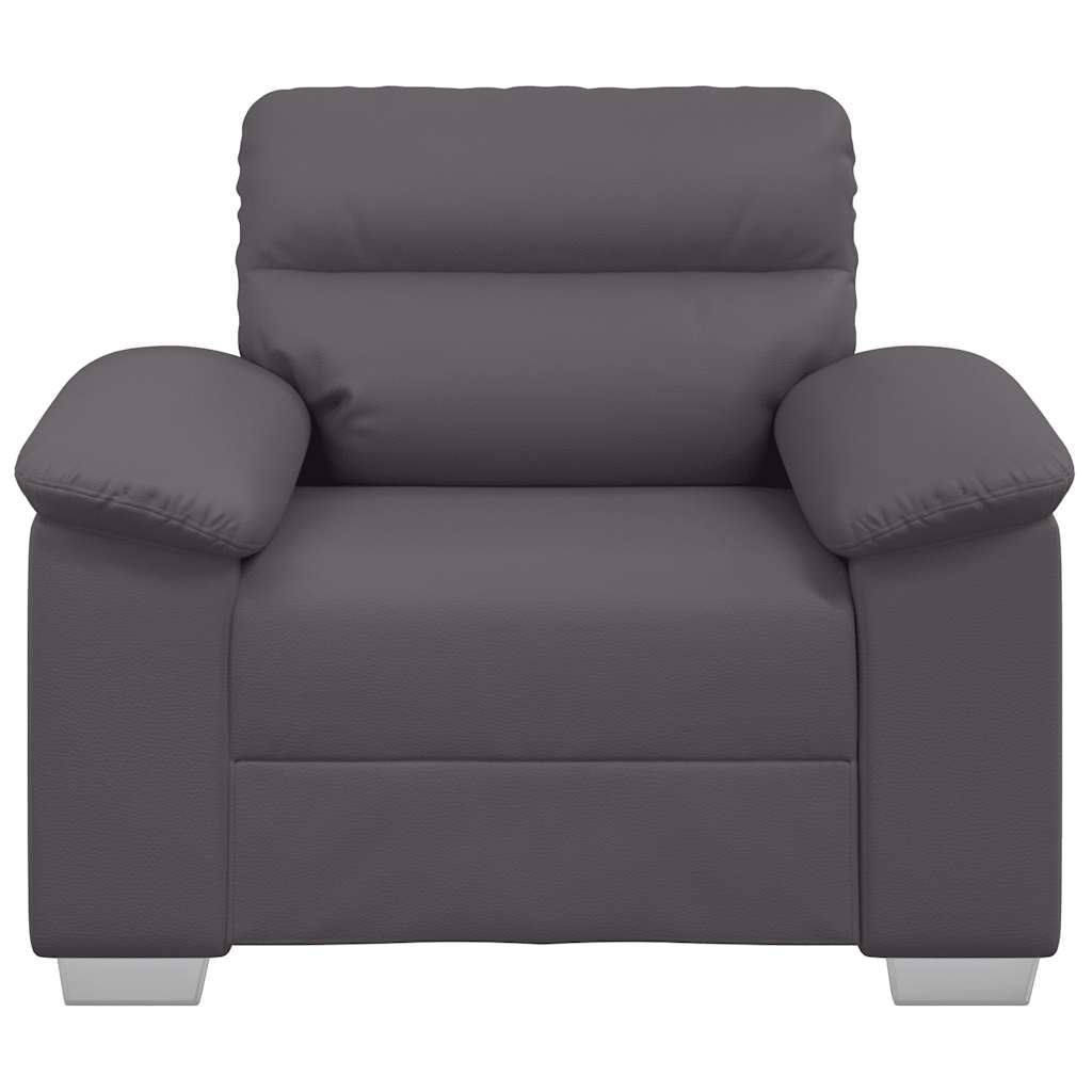 Poltrona 60 cm couro artificial cinzento