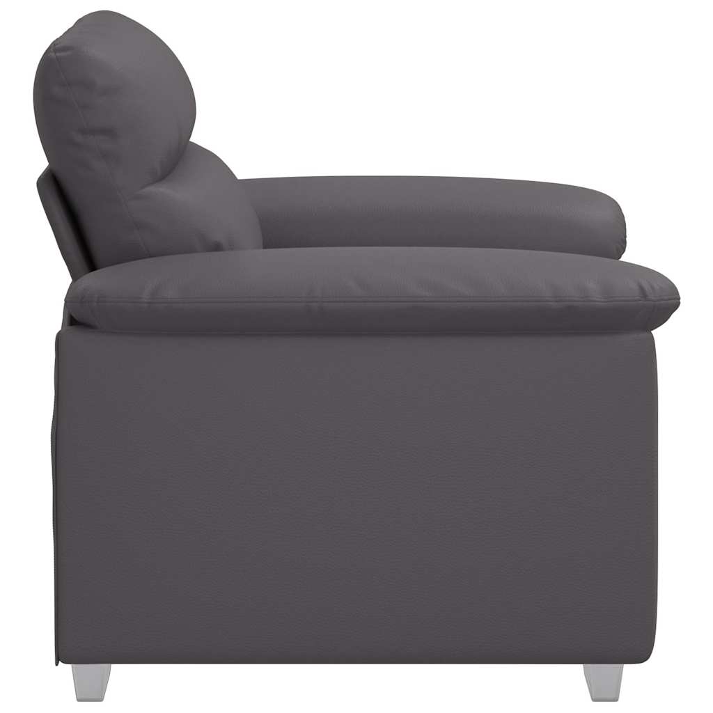 Poltrona 60 cm couro artificial cinzento