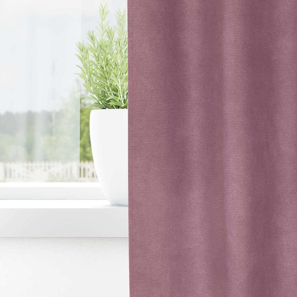 Cortinas com cortinas 2 pcs Rosa Escuro 140 x 260 cm Veludo