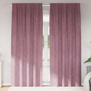 Cortinas com cortinas 2 pcs Rosa Escuro 140 x 260 cm Veludo