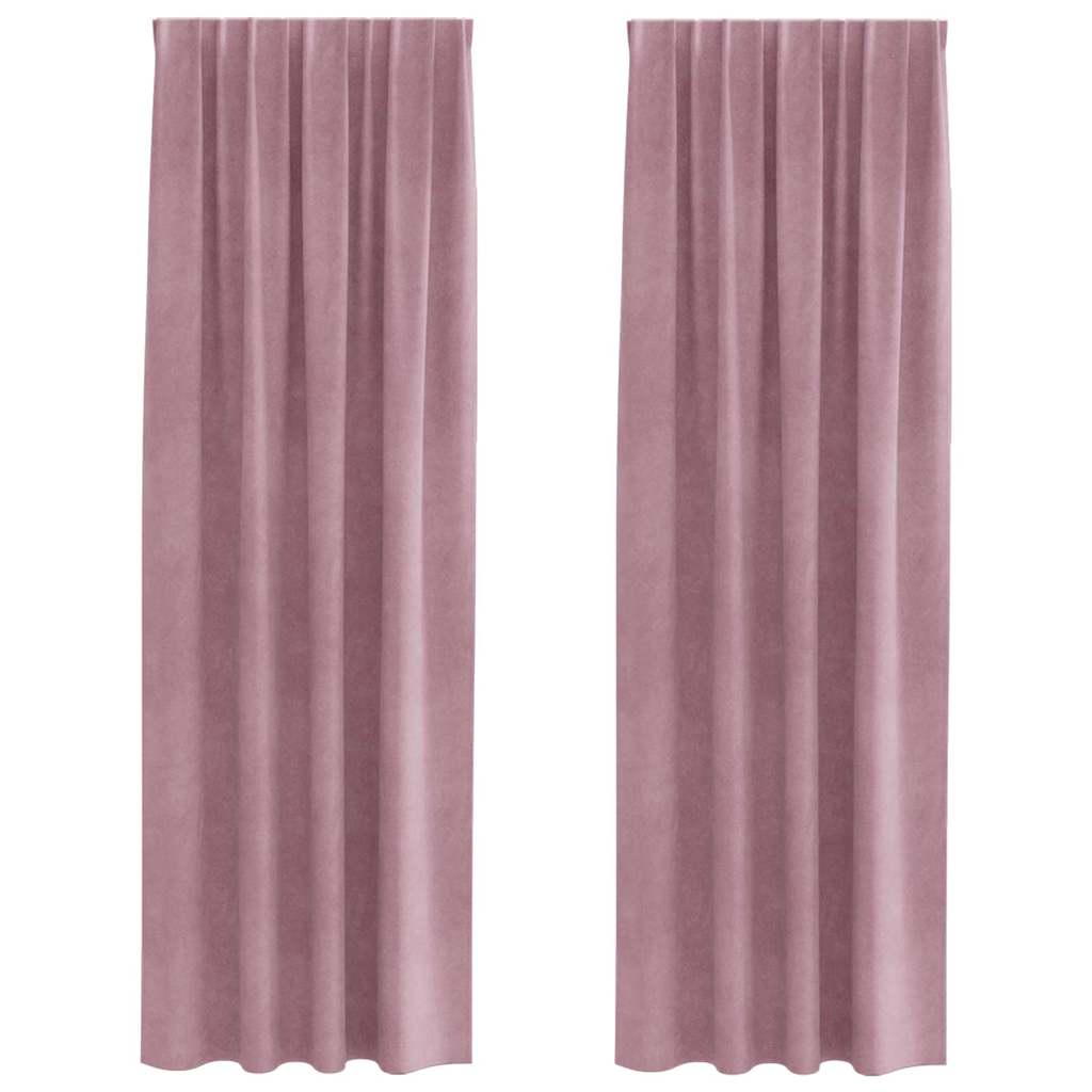 Cortinas com cortinas 2 pcs Rosa Escuro 140 x 260 cm Veludo