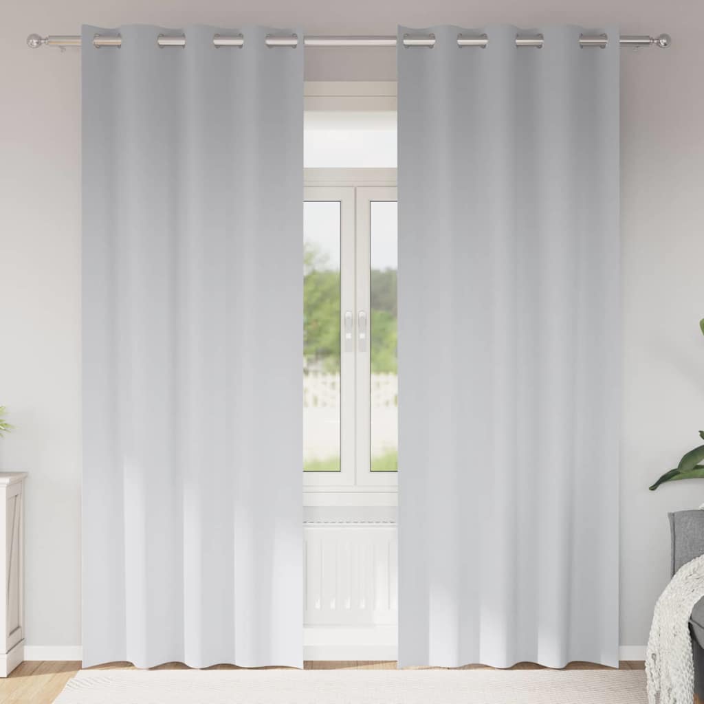 Cortinas Blackout com Argolas 2 pcs Cinza Claro 260 x 140 cm