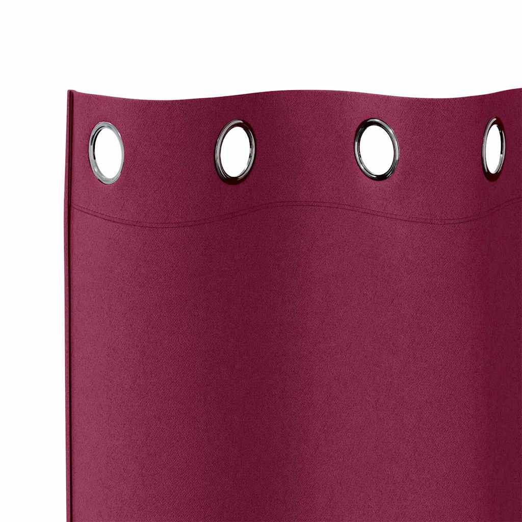 Cortinas Blackout com Argolas 2 pcs Vinho Vermelho 260 x 140 cm