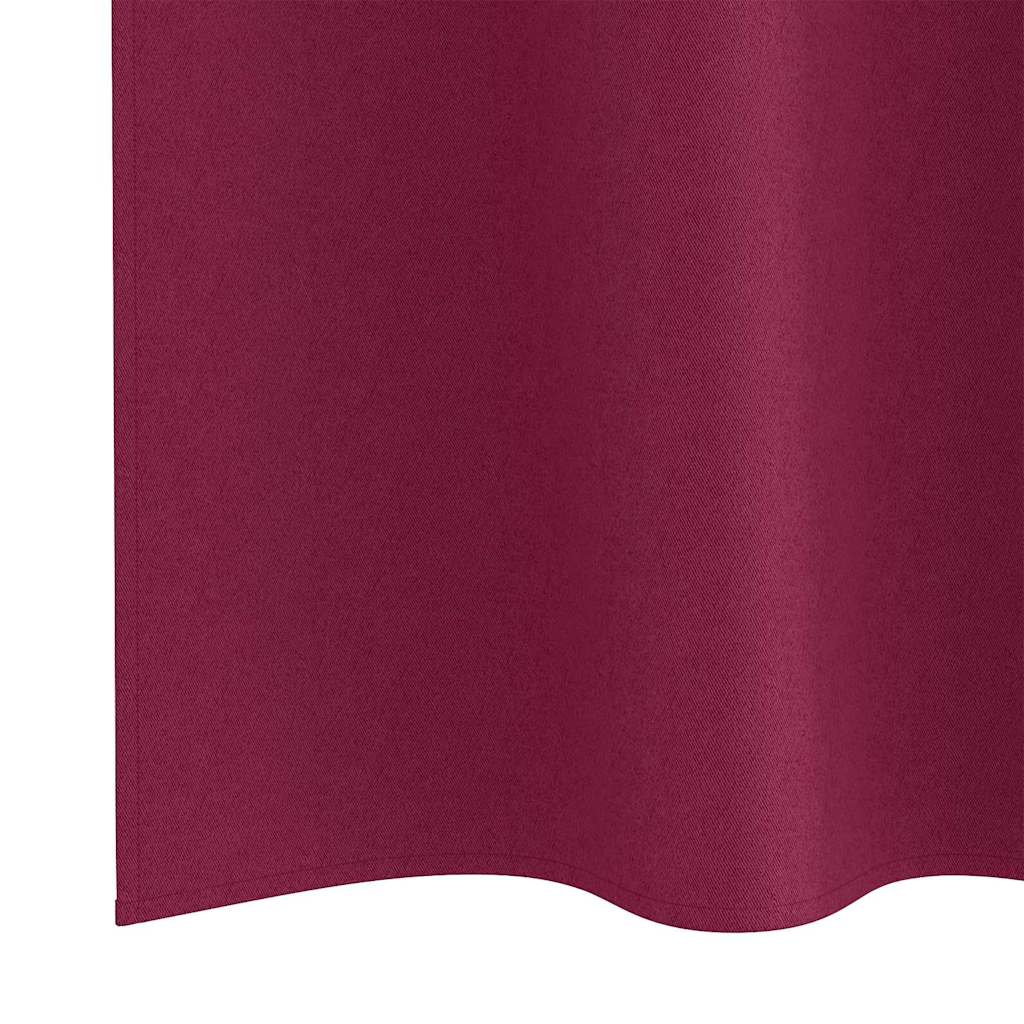 Cortinas Blackout com Argolas 2 pcs Vinho Vermelho 260 x 140 cm