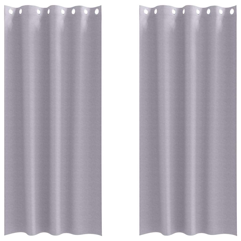 Cortinas Blackout com Argolas 2 pcs Cinza Metálico 245 x 140 cm