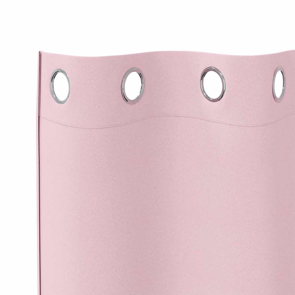 Cortinas Blackout com Argolas Rosa bebé Poliéster