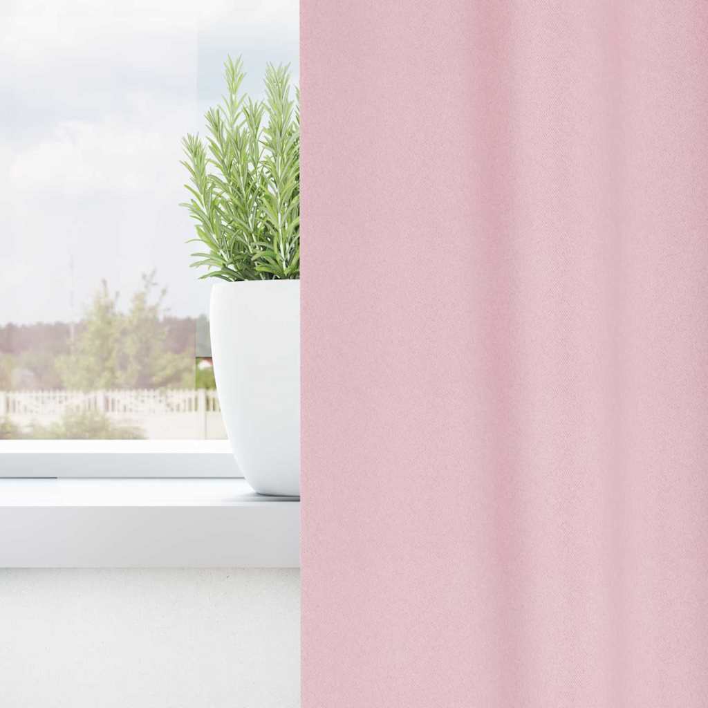 Cortinas Blackout com Argolas Rosa bebé Poliéster