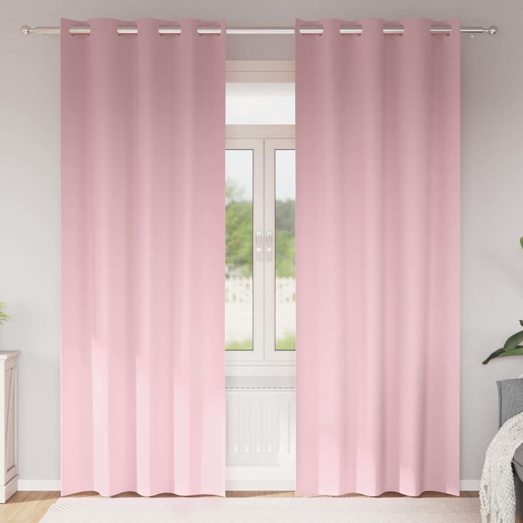 Cortinas Blackout com Argolas Rosa bebé Poliéster