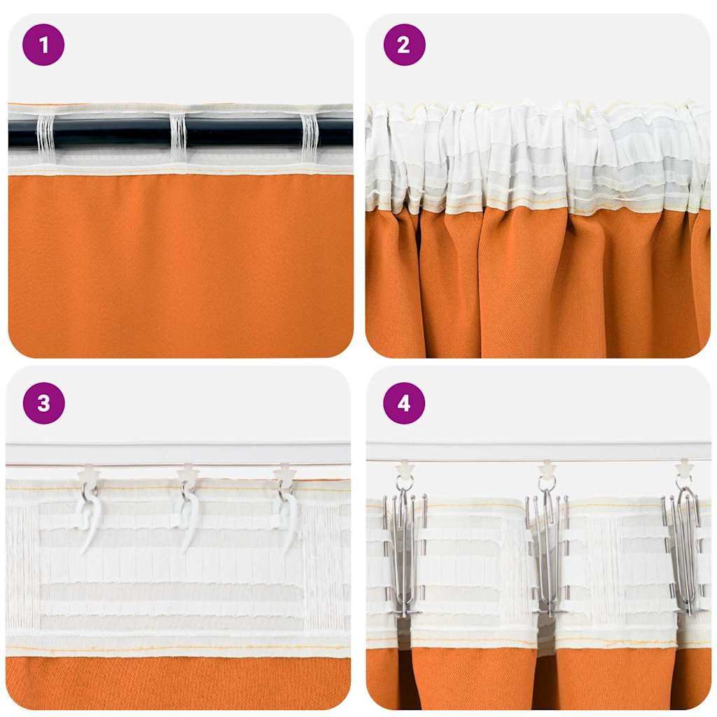 Cortinas Blackout com Argolas 2 pcs Laranja Brilhante