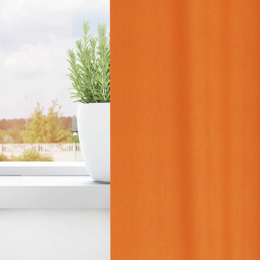 Cortinas Blackout com Argolas 2 pcs Laranja Brilhante