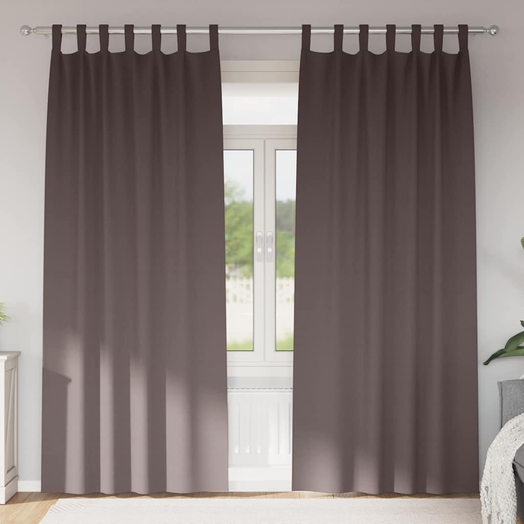 Cortinas Blackout com Argolas 2 pcs Marrom Escuro 225 x 140 cm