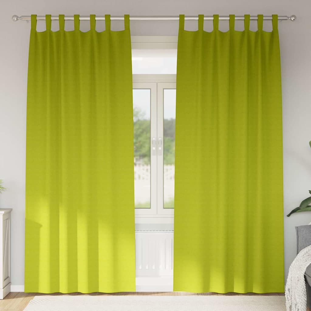 Cortinas Blackout com Argolas 2 pcs Verde 225 x 140 cm