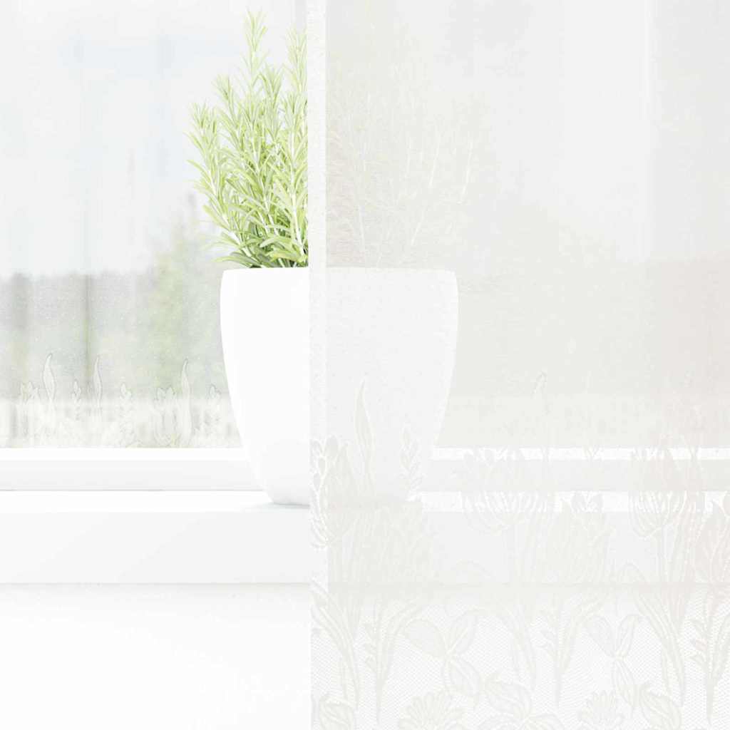 Cortina de Renda com cortinas Branco 150x220cm Poliéster