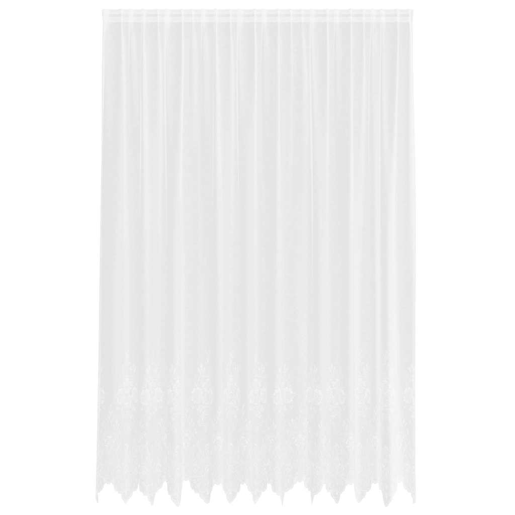 Cortina de Renda com cortinas Branco 500x100cm Poliéster