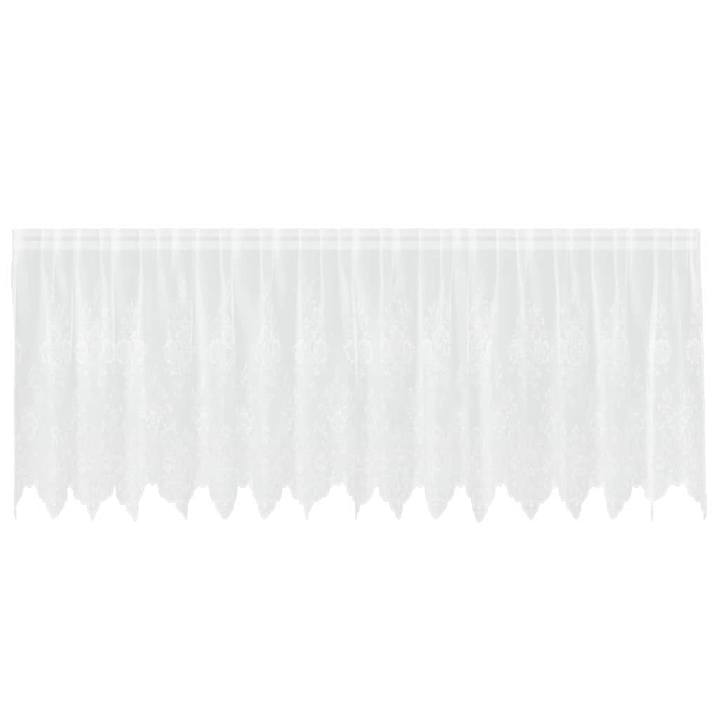 Cortina de Renda com cortinas Branco 500x100cm Poliéster