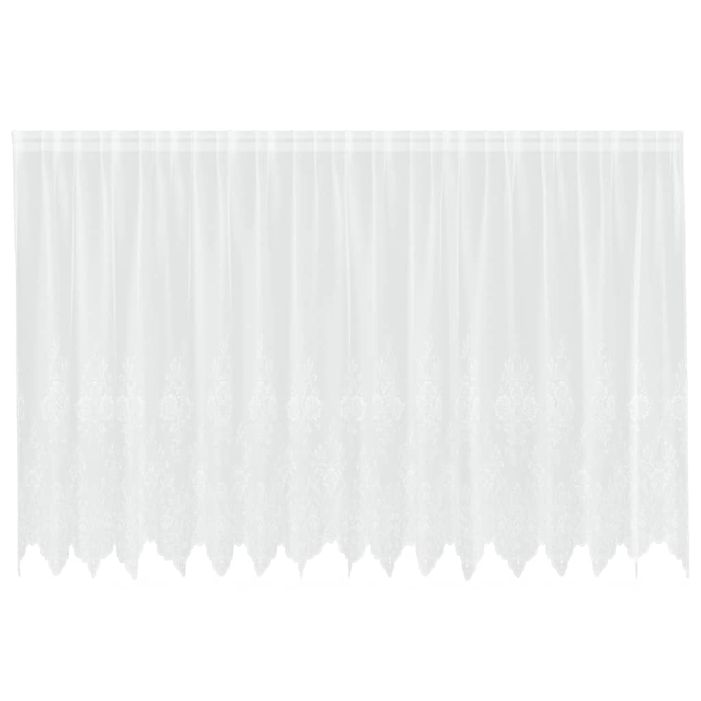 Cortina de Renda com cortinas Branco 500x100cm Poliéster