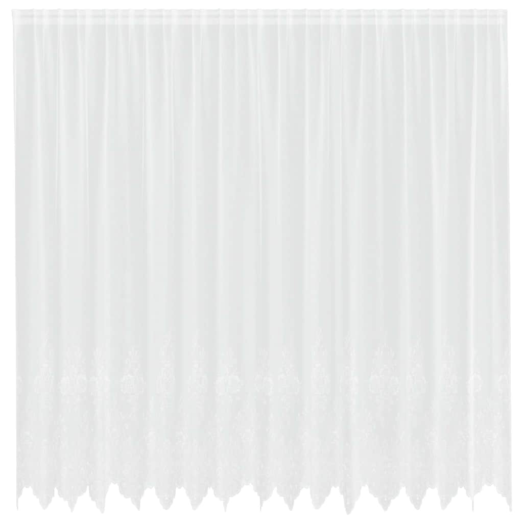 Cortina de Renda com cortinas Branco 500x100cm Poliéster