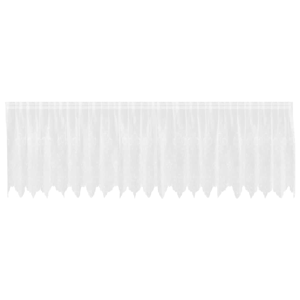 Cortina de Renda com cortinas Branco 500x100cm Poliéster