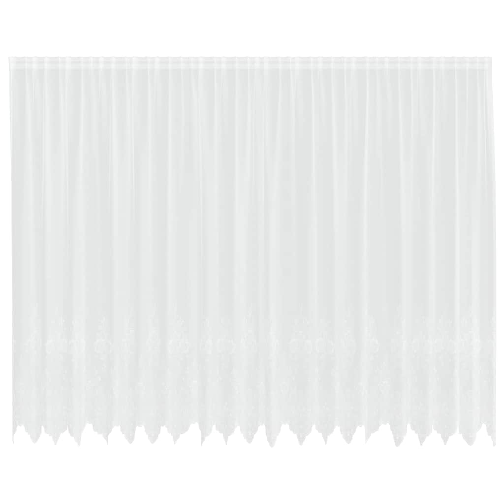 Cortina de Renda com cortinas Branco 500x100cm Poliéster