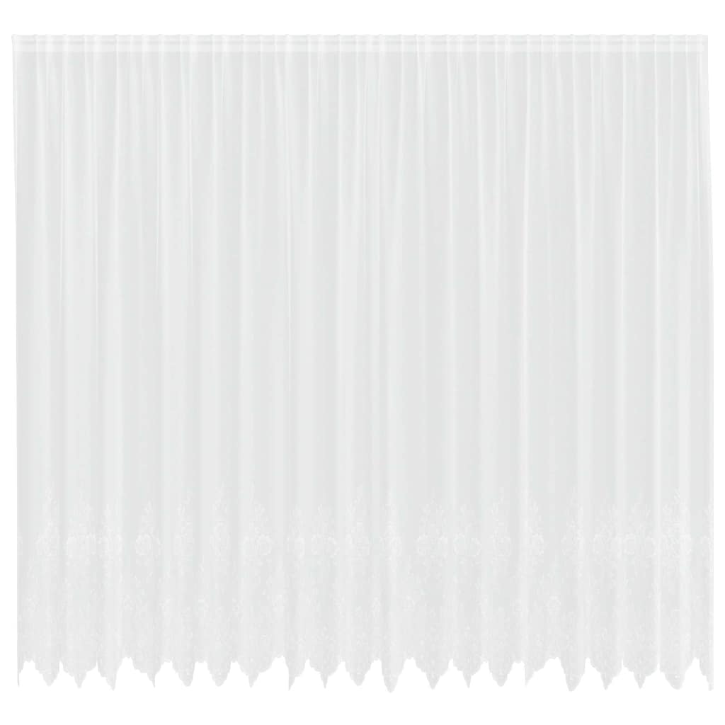 Cortina de Renda com cortinas Branco 500x100cm Poliéster