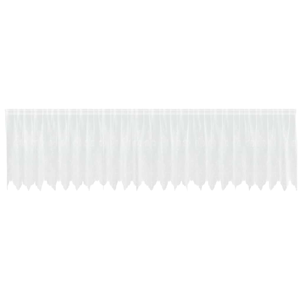 Cortina de Renda com cortinas Branco 500x100cm Poliéster