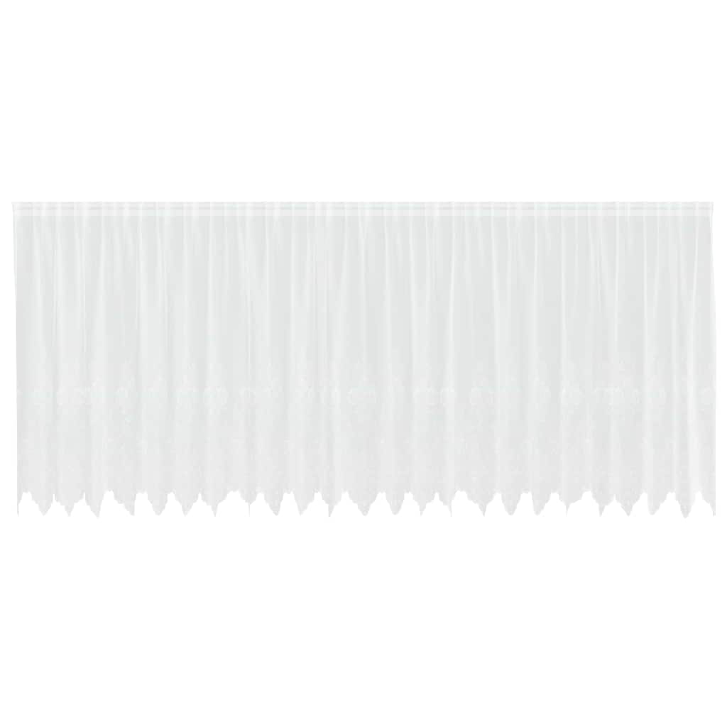 Cortina de Renda com cortinas Branco 500x100cm Poliéster