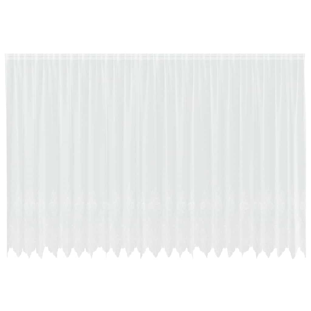 Cortina de Renda com cortinas Branco 500x100cm Poliéster