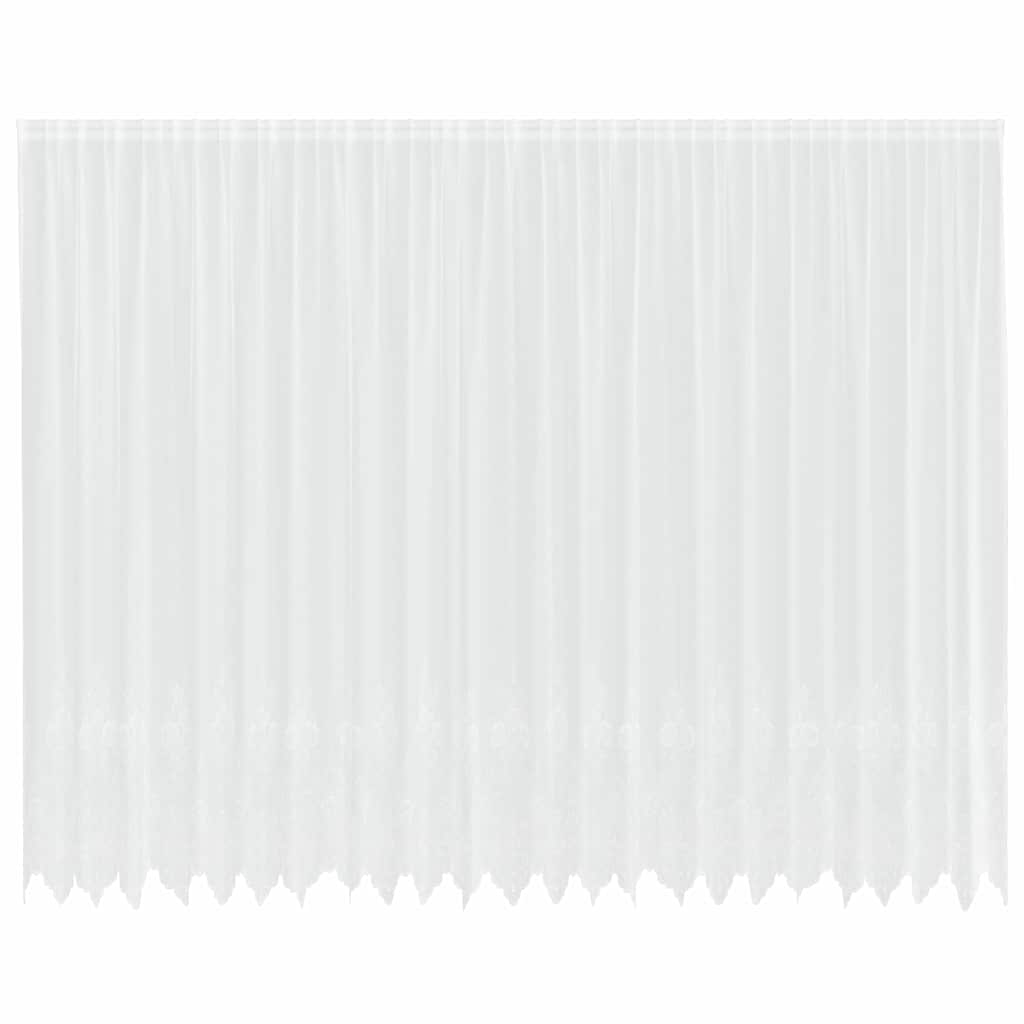 Cortina de Renda com cortinas Branco 500x100cm Poliéster