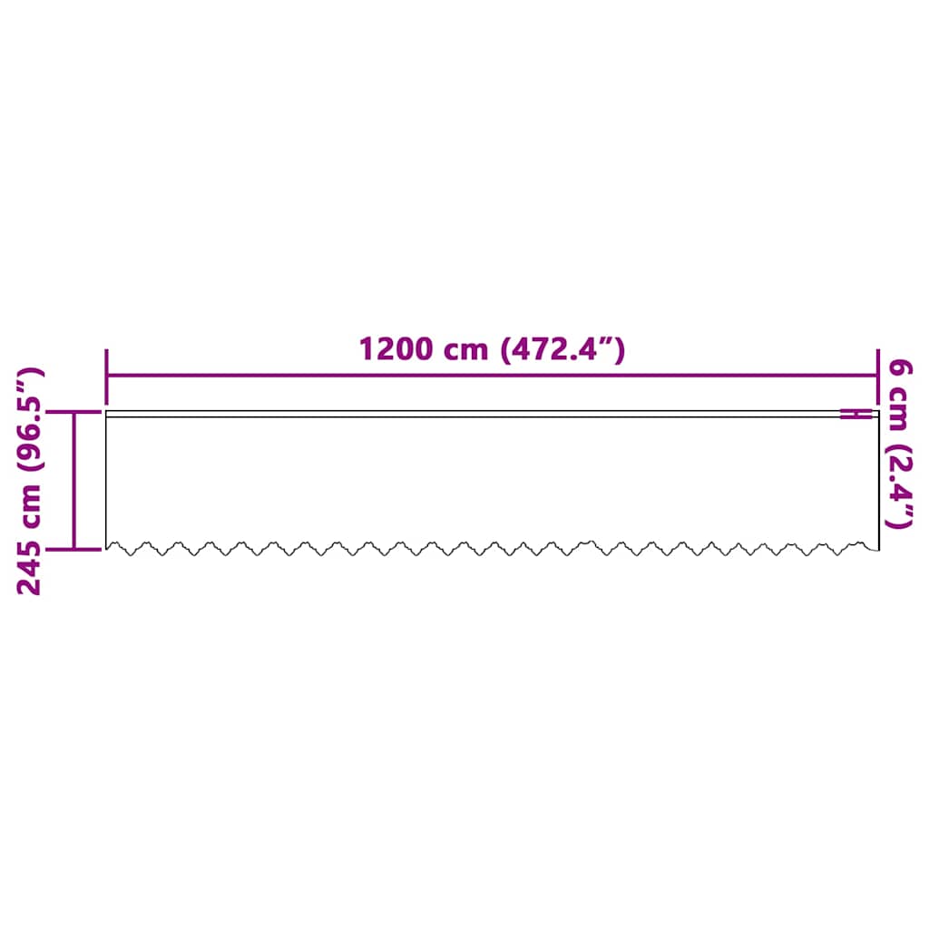 Cortina de Renda com cortinas Branco 245 x 1200 cm Poliéster