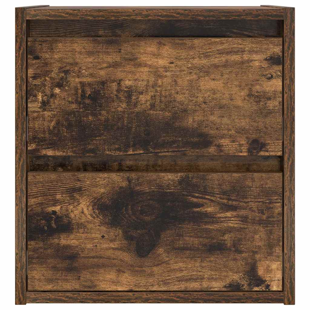 Mesas de cabeceira de parede 2 pcs 38x34x40 cm carvalho fumado
