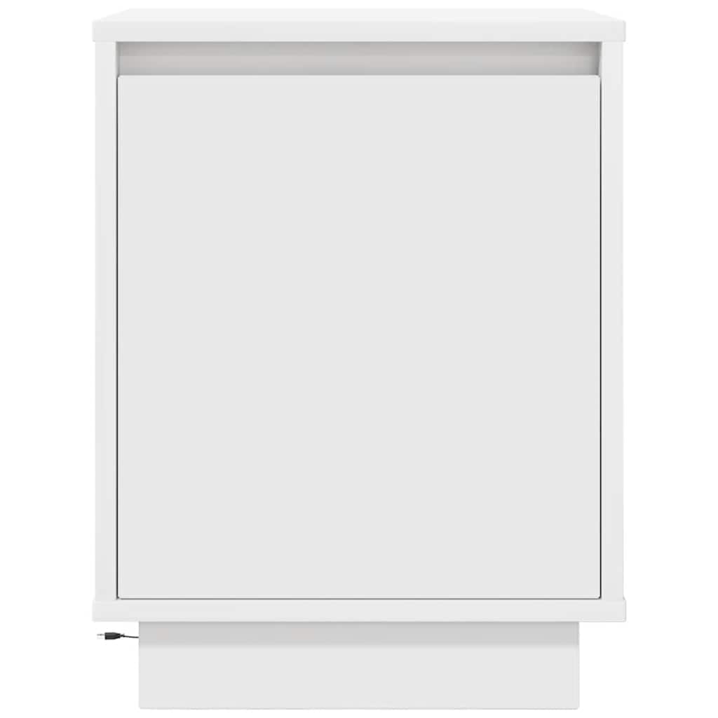 Armário de cabeceira com luzes LED branco 38x34x50 cm