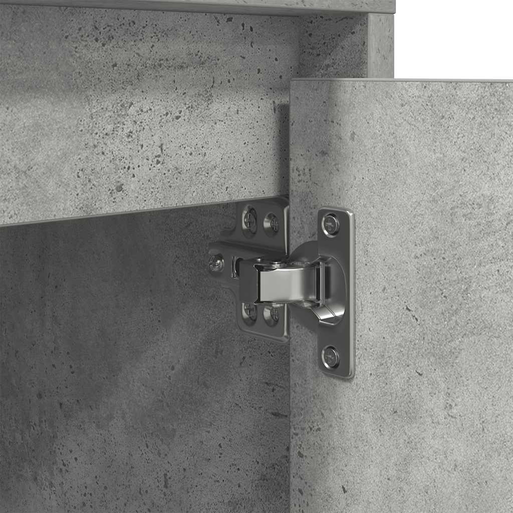 Mesa de cabeceira com luzes LED 38x34x50 cm cinzento-cimento