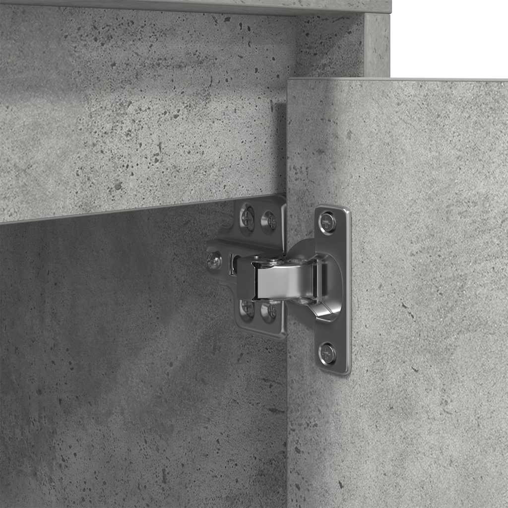 Mesas cabeceira c/ luzes LED 2 pcs 38x34x50 cm cinzento-cimento