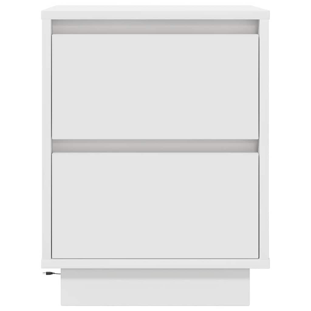 Armário de cabeceira com luzes LED branco 38x34x50 cm